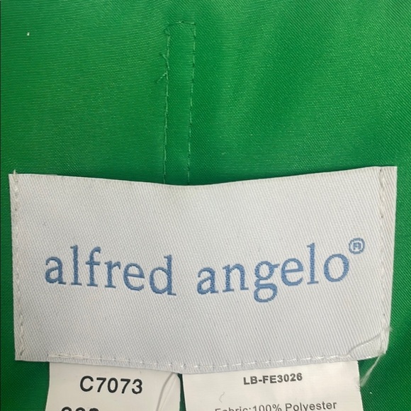 Alfred Angelo Green Strapless Dress Criss Cross Sweetheart Bodice Size 10 - Picture 6 of 7